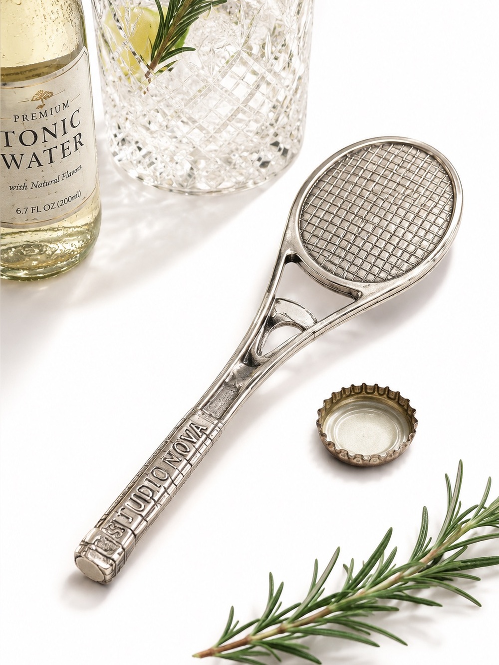 NEW - Vintage Silver Tennis Racket Bottle Opener | Unique Bar Accessory Gift